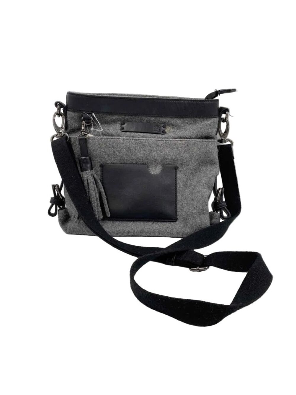 SHERPANI Heathered Gray & Black Fabric Crossbody Purse